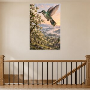 Hummingbird Art Print | Blossom Orchard Fantasy Wall Decor imagen 14