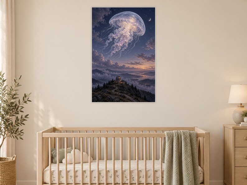 Jellyfish Art Print | Celestial Observatory Fantasy Wall Decor image 15