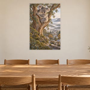 Koala Art Print | Eucalyptus Village Fantasy Wall Decor bild 8