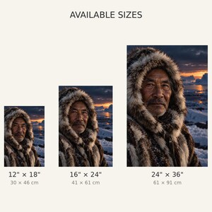 Arctic Elder Portrait Print | Moody Winter Character Wall Art | Cinematic Fine Art Poster image 3