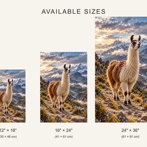Llama Print | Andes Mountain Wall Art | Cinematic Animal Portrait image 4