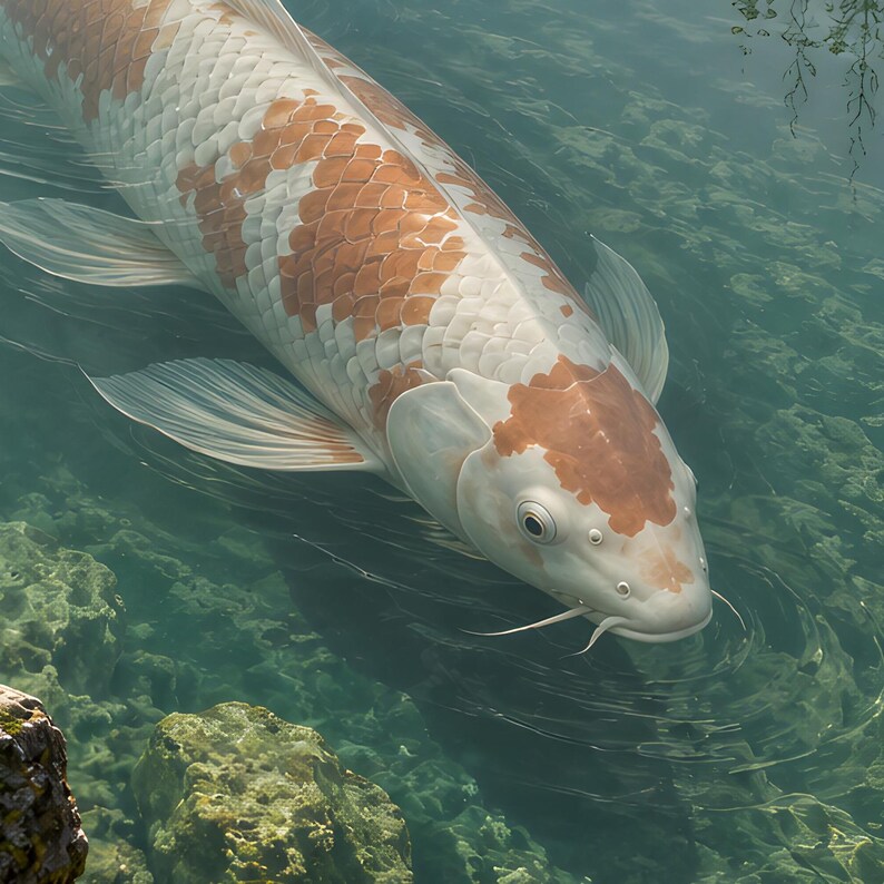 Koi Fish Art Print | Japanese Garden Fantasy Wall Decor image 19