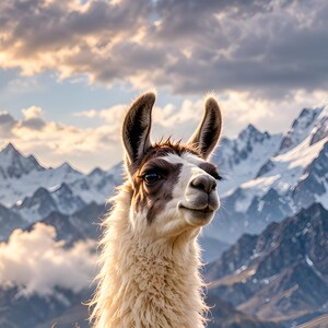 Llama Print | Andes Mountain Wall Art | Cinematic Animal Portrait image 3