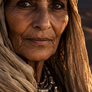 Desert Nomad Woman Portrait Print | Bohemian Tribal Wall Art | Cinematic Character Poster image 2