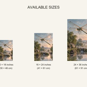 Dragonfly Art Print | Misty Canal Fantasy Wall Decor immagine 20