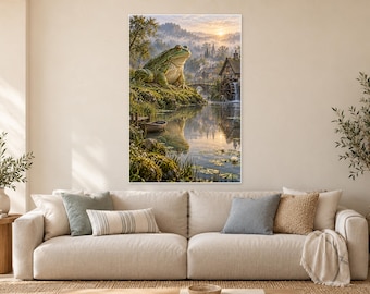 Giant Frog Art Print | Country Millpond Fantasy Wall Decor