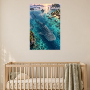 Whale Shark Art Print | Tropical Lagoon Fantasy Wall Decor zdjęcie 15