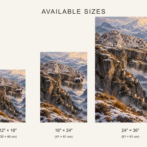 Sleeping Snow Leopard Art Print | Mountain Monastery Fantasy Wall Decor image 4
