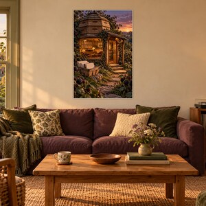Kunstdruck „Wald-Plattenladen“ | Gemütliche Wanddekoration fürs Musikzimmer Bild 1