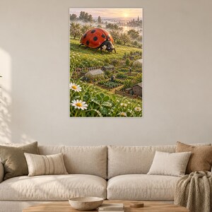 Ladybug Art Print | Cottage Garden Fantasy Wall Decor immagine 2
