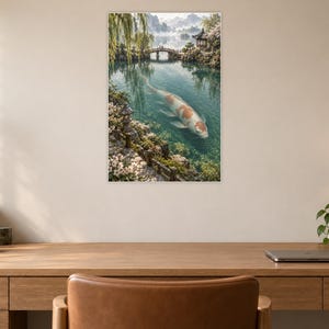 Koi Fish Art Print | Japanese Garden Fantasy Wall Decor image 6