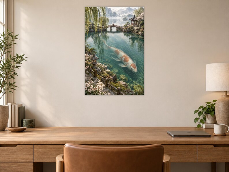 Koi Fish Art Print | Japanese Garden Fantasy Wall Decor image 6