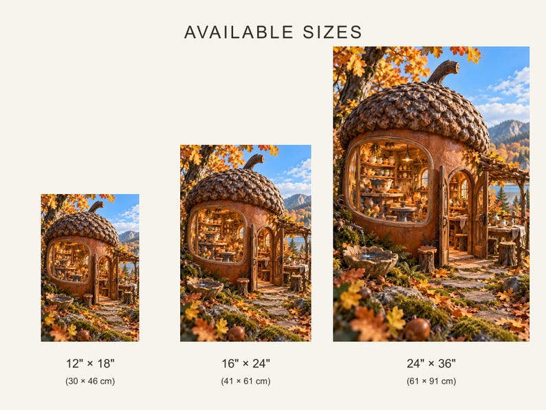 Acorn Pottery Studio Art Print | Autumn Woodland Craft Room Decor image 4