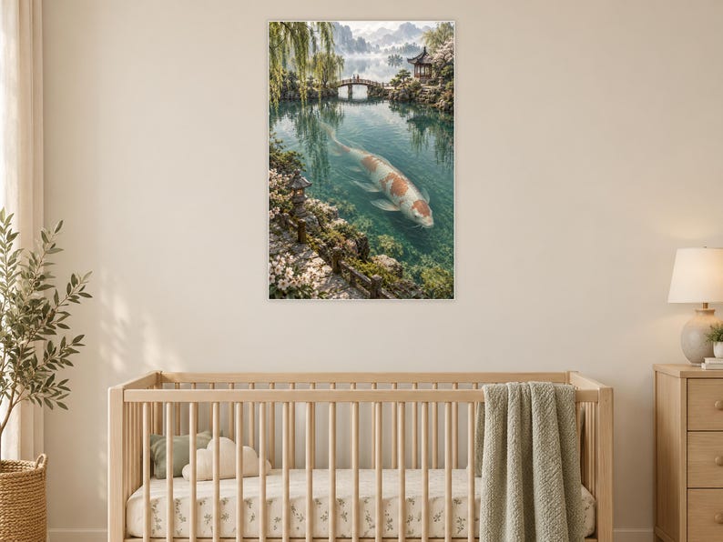 Koi Fish Art Print | Japanese Garden Fantasy Wall Decor image 15