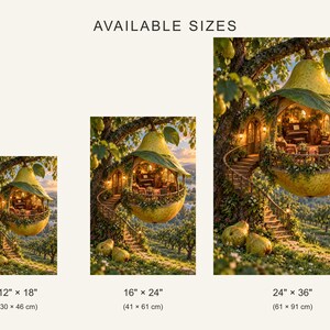 Pear Tree Music Room Art Print | Whimsical Orchard Wall Decor image 4