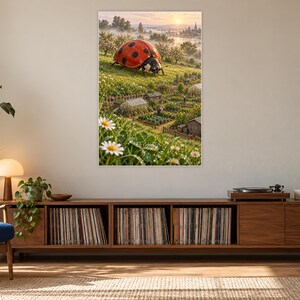 Ladybug Art Print | Cottage Garden Fantasy Wall Decor immagine 17