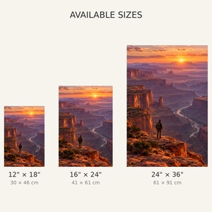 Red Rock Canyon Print | Desert Southwest Landscape Wall Art | Utah Canyon Sunset Poster image 3