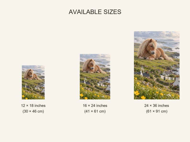 Shetland Pony Art Print | Seaside Village Fantasy Wall Decor image 20