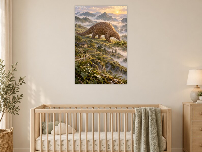 Pangolin Art Print | Terraced Village Fantasy Wall Decor Bild 15