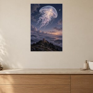 Jellyfish Art Print | Celestial Observatory Fantasy Wall Decor image 10