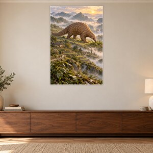 Pangolin Art Print | Terraced Village Fantasy Wall Decor Bild 3
