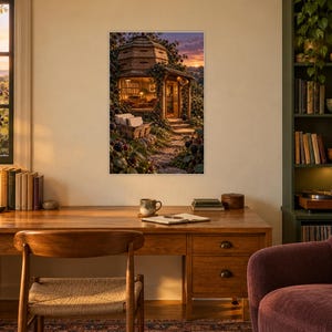 Kunstdruck „Wald-Plattenladen“ | Gemütliche Wanddekoration fürs Musikzimmer Bild 2