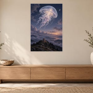 Jellyfish Art Print | Celestial Observatory Fantasy Wall Decor image 12