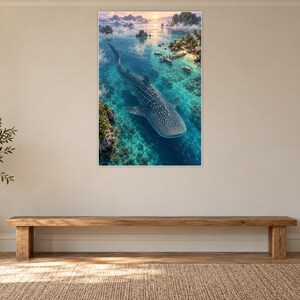 Whale Shark Art Print | Tropical Lagoon Fantasy Wall Decor zdjęcie 13
