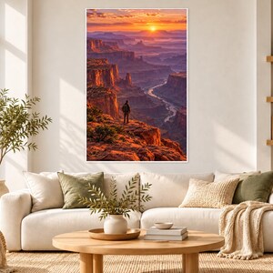Red Rock Canyon Print | Desert Southwest Landscape Wall Art | Utah Canyon Sunset Poster image 1