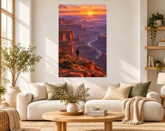 Red Rock Canyon Print | Desert Southwest Landscape Wall Art | Utah Canyon Sunset Poster
