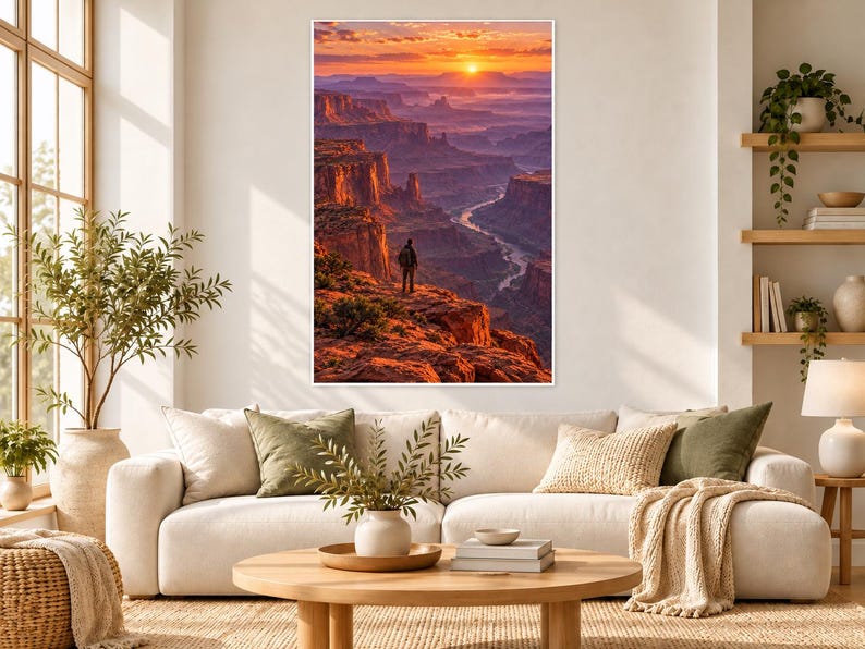 Red Rock Canyon Print | Desert Southwest Landscape Wall Art | Utah Canyon Sunset Poster image 1