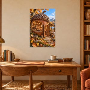 Acorn Pottery Studio Art Print | Autumn Woodland Craft Room Decor image 2