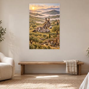 Donkey Art Print | Olive Grove Village Fantasy Wall Decor image 5