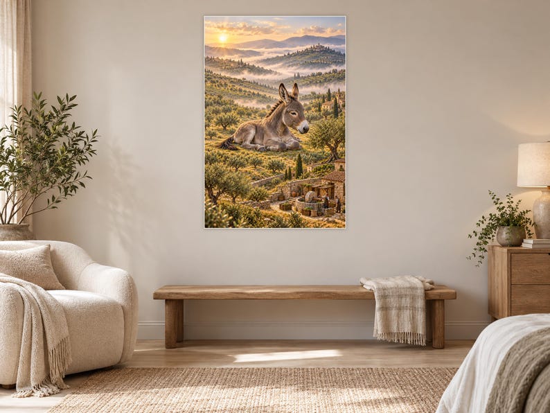 Donkey Art Print | Olive Grove Village Fantasy Wall Decor image 5