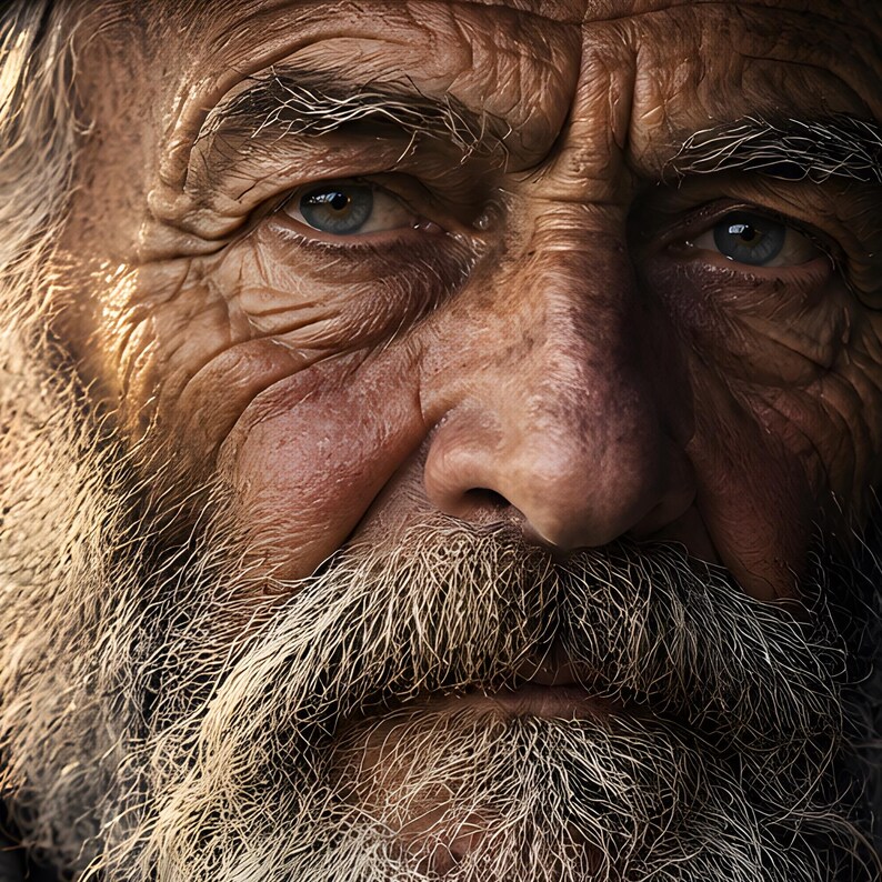 Moody Fisherman Portrait Print | Cinematic Character Wall Art | Dark Academia Fine Art Poster image 2