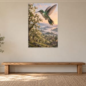 Hummingbird Art Print | Blossom Orchard Fantasy Wall Decor imagen 13