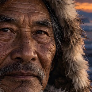 Arctic Elder Portrait Print | Moody Winter Character Wall Art | Cinematic Fine Art Poster image 2