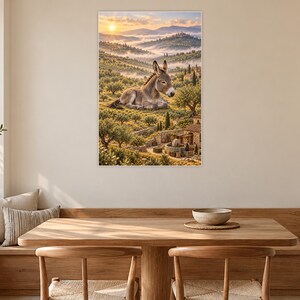 Donkey Art Print | Olive Grove Village Fantasy Wall Decor image 9