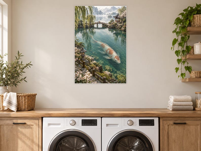 Koi Fish Art Print | Japanese Garden Fantasy Wall Decor image 11