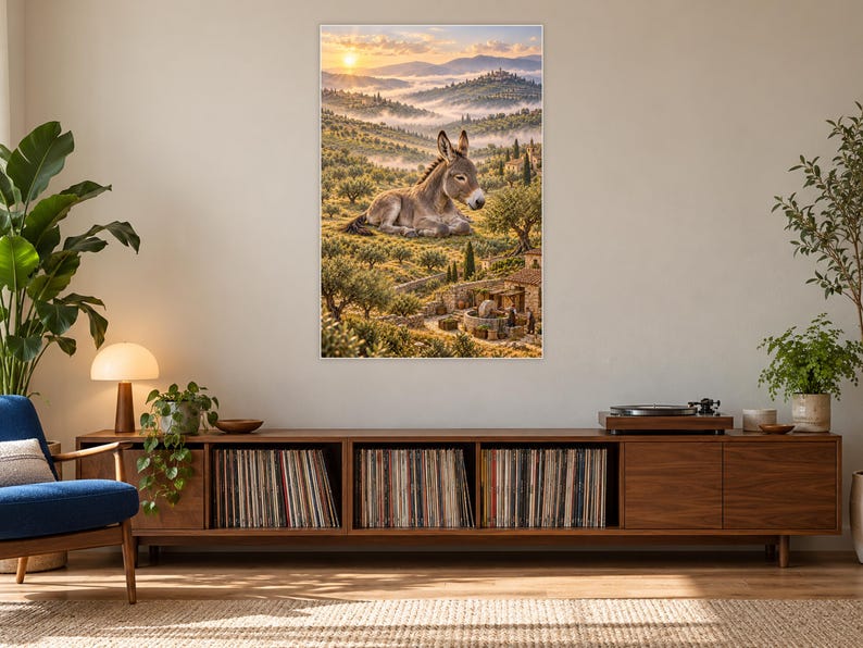 Donkey Art Print | Olive Grove Village Fantasy Wall Decor image 17