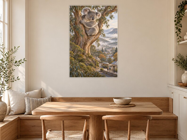 Koala Art Print | Eucalyptus Village Fantasy Wall Decor bild 9