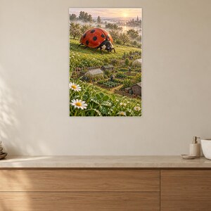 Ladybug Art Print | Cottage Garden Fantasy Wall Decor immagine 10