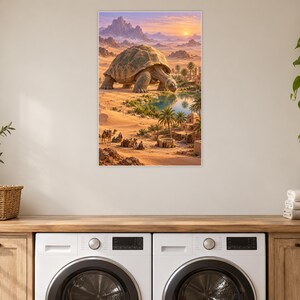 Desert Tortoise Art Print | Oasis Village Fantasy Wall Decor afbeelding 11