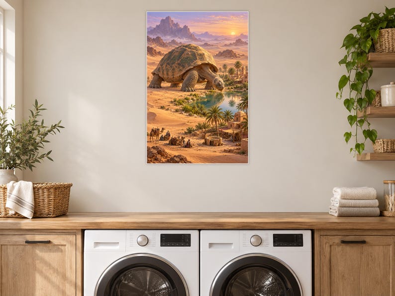 Desert Tortoise Art Print | Oasis Village Fantasy Wall Decor afbeelding 11