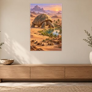Desert Tortoise Art Print | Oasis Village Fantasy Wall Decor afbeelding 12