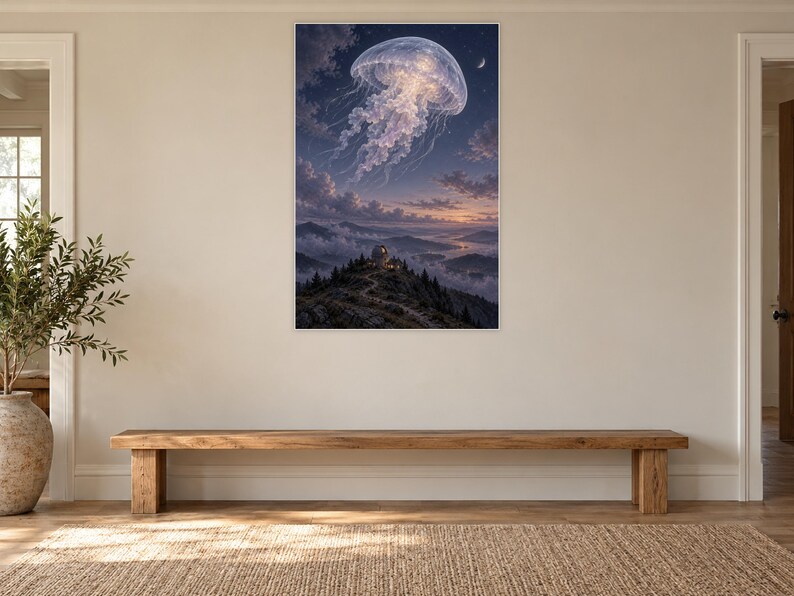 Jellyfish Art Print | Celestial Observatory Fantasy Wall Decor image 13