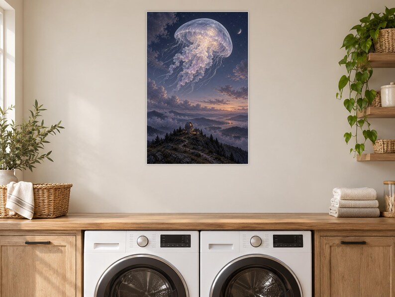 Jellyfish Art Print | Celestial Observatory Fantasy Wall Decor image 11