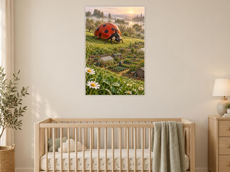 Ladybug Art Print | Cottage Garden Fantasy Wall Decor immagine 15