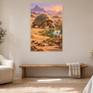 Desert Tortoise Art Print | Oasis Village Fantasy Wall Decor afbeelding 5