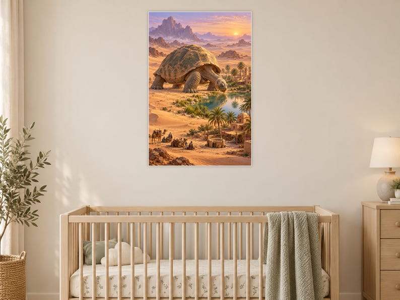 Desert Tortoise Art Print | Oasis Village Fantasy Wall Decor afbeelding 15
